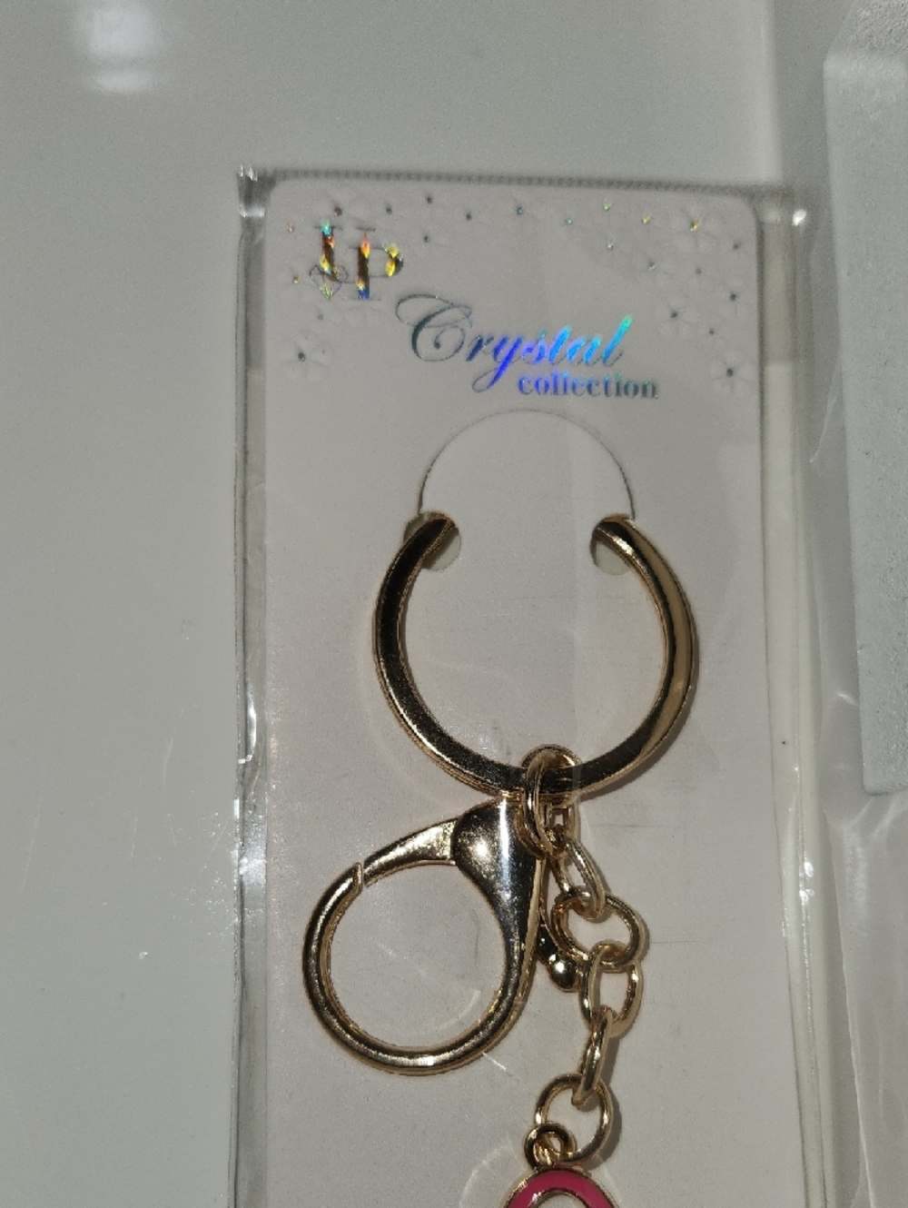 Pink Heart Handbag Keychain with Gold Hardware - Picture 2 of 3